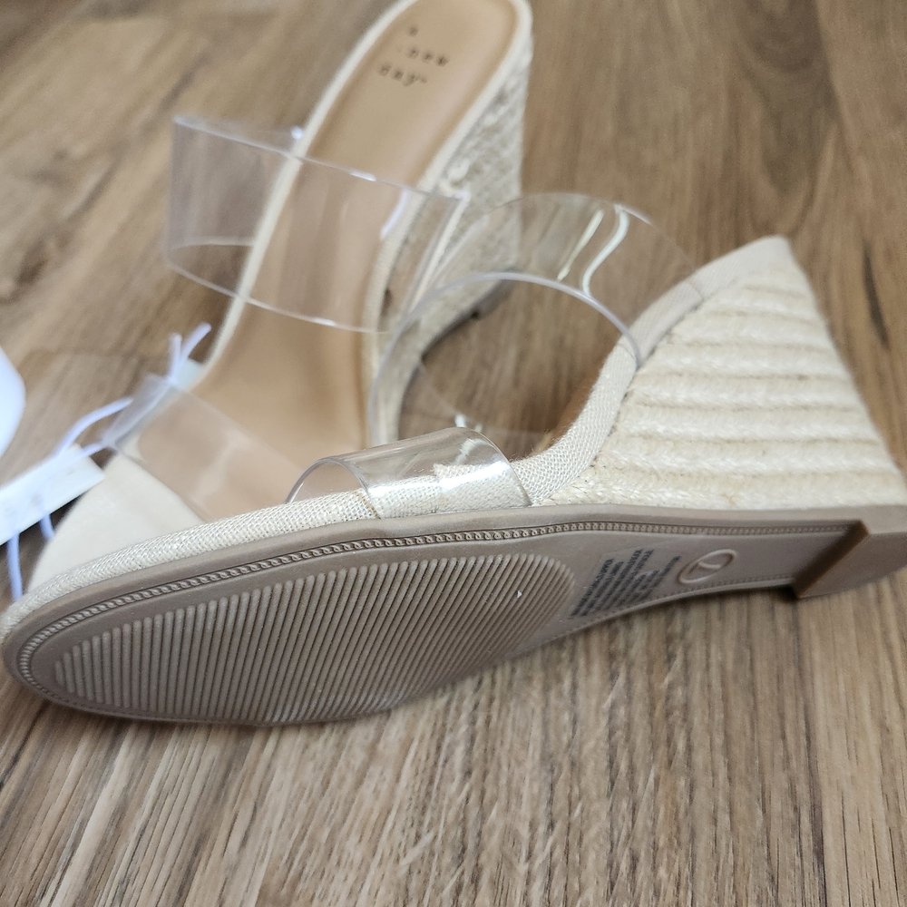 a new day Clear Strap Tan Wedges - Picture 4 of 5